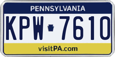 PA license plate KPW7610