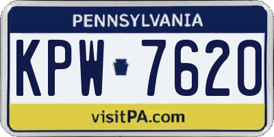 PA license plate KPW7620