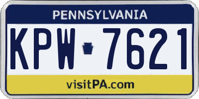 PA license plate KPW7621