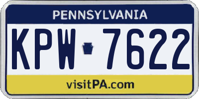 PA license plate KPW7622