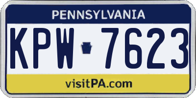 PA license plate KPW7623