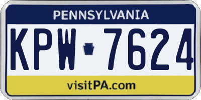 PA license plate KPW7624