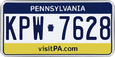 PA license plate KPW7628