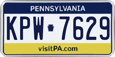 PA license plate KPW7629