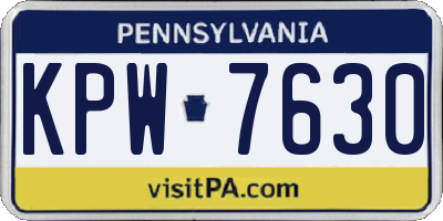 PA license plate KPW7630