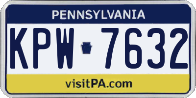PA license plate KPW7632
