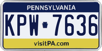 PA license plate KPW7636