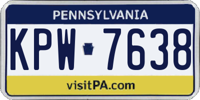 PA license plate KPW7638
