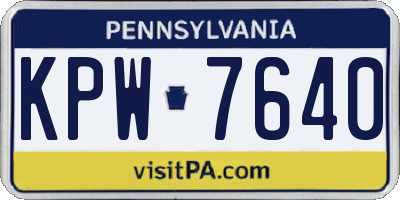 PA license plate KPW7640