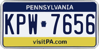 PA license plate KPW7656