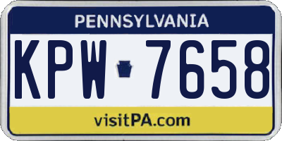 PA license plate KPW7658