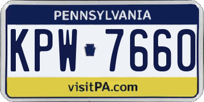 PA license plate KPW7660