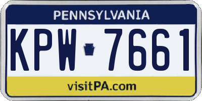 PA license plate KPW7661