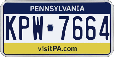 PA license plate KPW7664