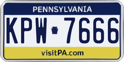 PA license plate KPW7666