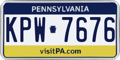 PA license plate KPW7676