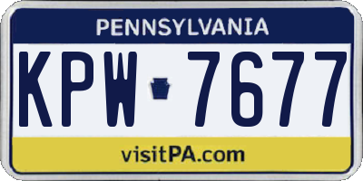 PA license plate KPW7677