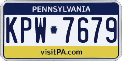 PA license plate KPW7679