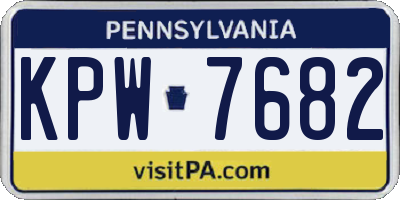 PA license plate KPW7682