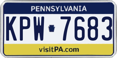 PA license plate KPW7683