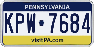 PA license plate KPW7684
