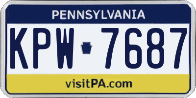 PA license plate KPW7687