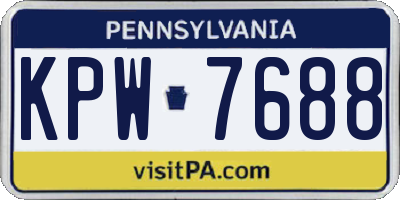PA license plate KPW7688