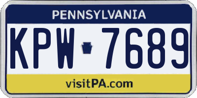 PA license plate KPW7689