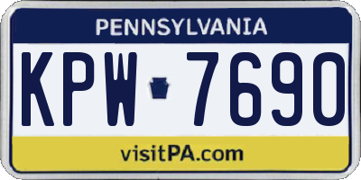 PA license plate KPW7690