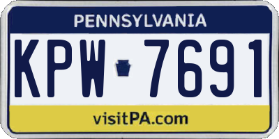 PA license plate KPW7691