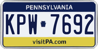 PA license plate KPW7692