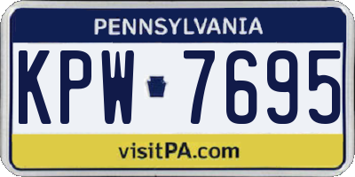 PA license plate KPW7695