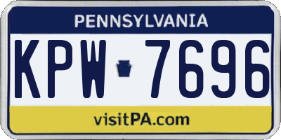PA license plate KPW7696