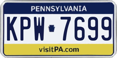 PA license plate KPW7699