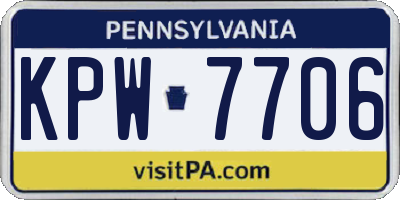 PA license plate KPW7706