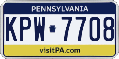 PA license plate KPW7708