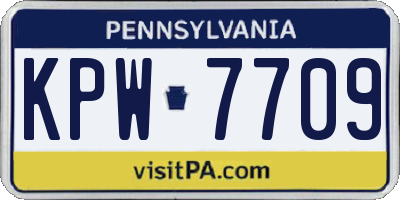 PA license plate KPW7709