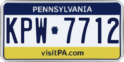 PA license plate KPW7712
