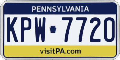 PA license plate KPW7720