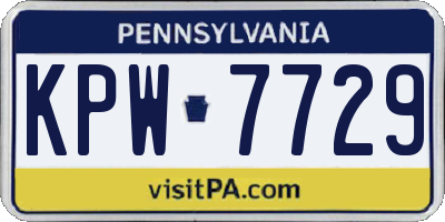 PA license plate KPW7729