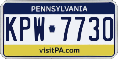 PA license plate KPW7730