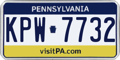 PA license plate KPW7732