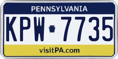 PA license plate KPW7735