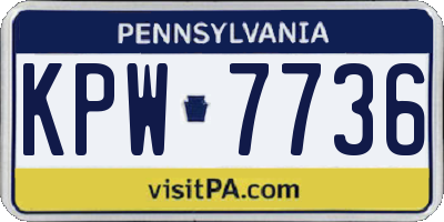 PA license plate KPW7736