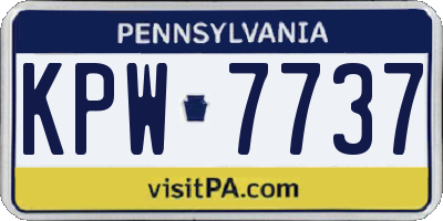 PA license plate KPW7737