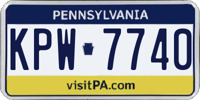 PA license plate KPW7740