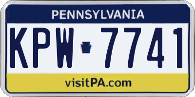 PA license plate KPW7741