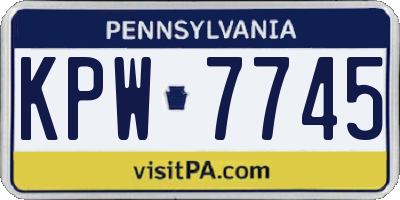 PA license plate KPW7745