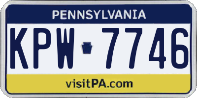 PA license plate KPW7746