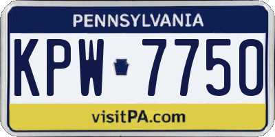 PA license plate KPW7750